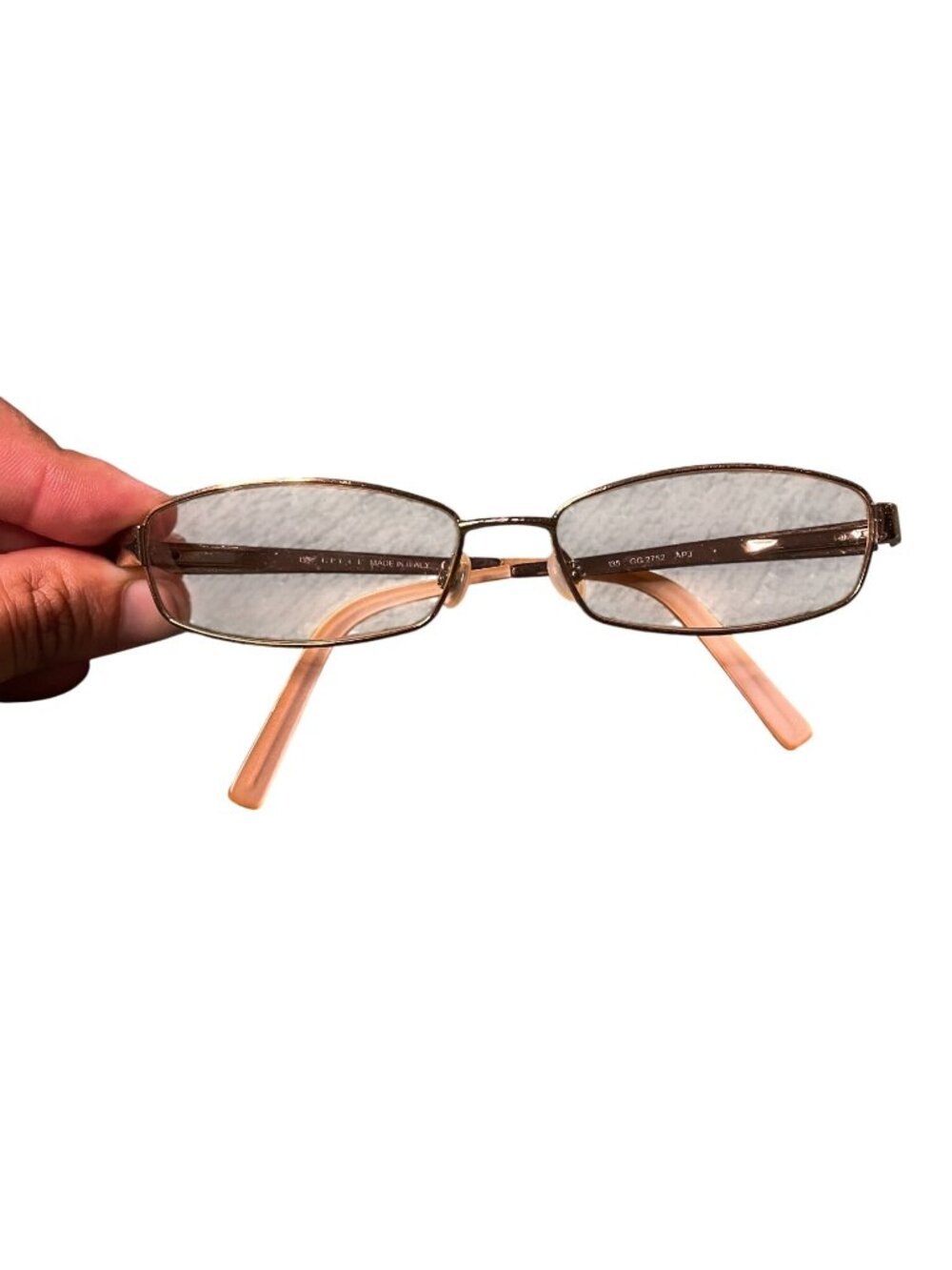 Gucci GG 2752 APJ Rectangular Eyeglasses Gold/Brown Frame Made In Italy
